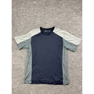 REI Co-Op Short Sleeve Performance Shirt Men's M Blue Stretch Polyester Crew